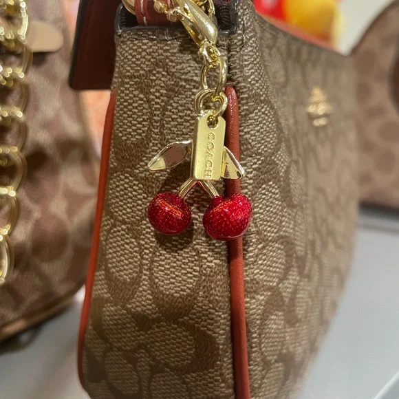 Coach Gold and Red Cherry Key Holder - Picture 2 of 4